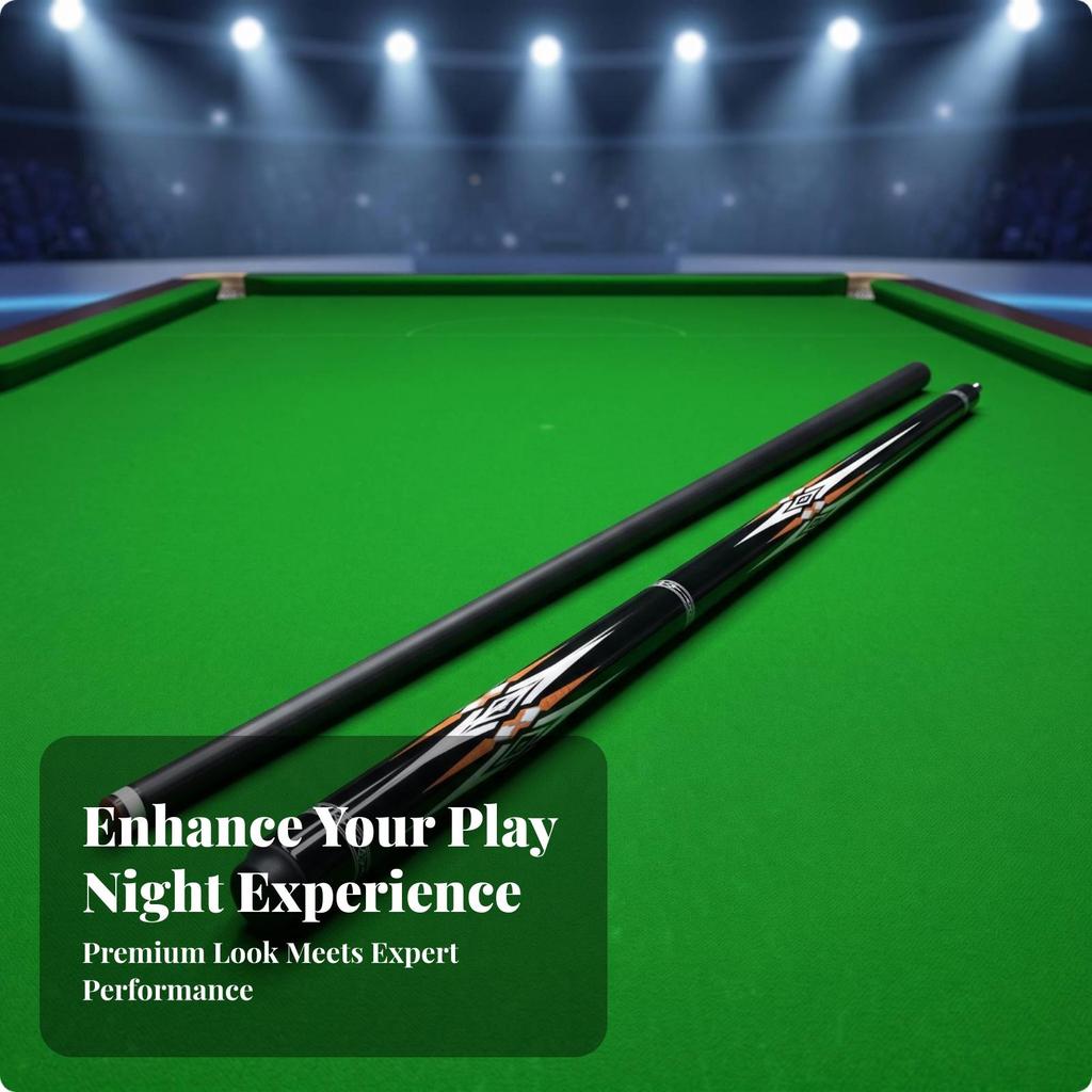 Two-Piece Pool Cue Modern Stick Graphic for Home Game Rooms