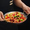 Commercial Crayfish Plate Flat Bottom Stewed Rice Pot Double Ear Frying Pan Hotpot 304 Stainless Steel Spanish Seafood Rice Pot