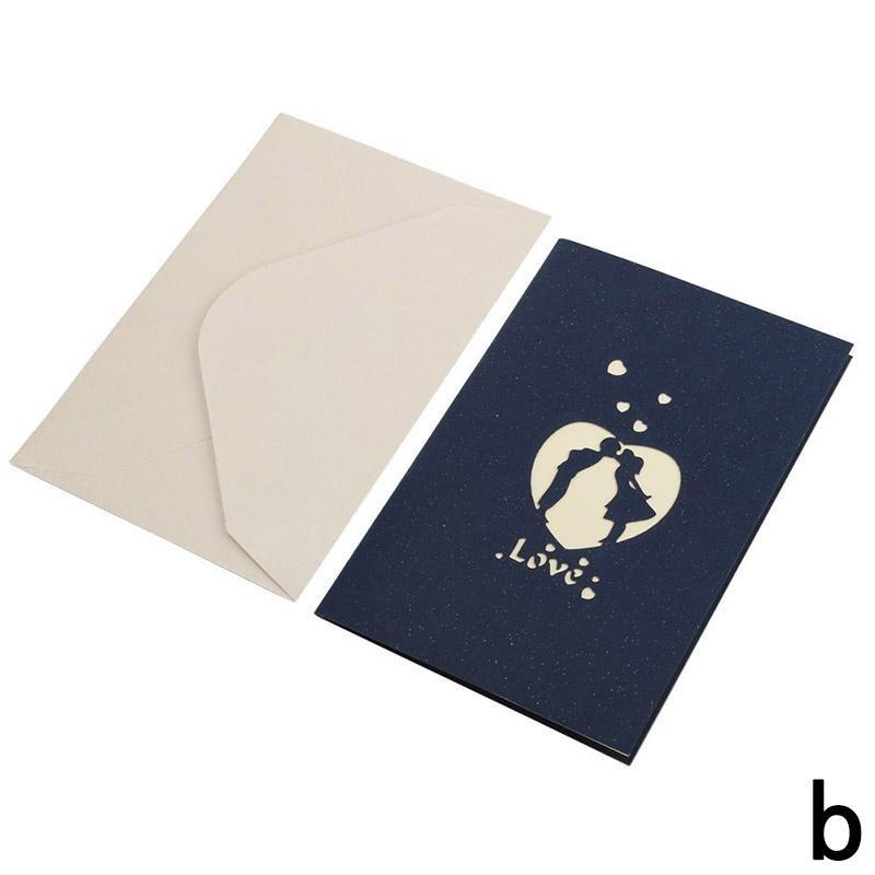 

3D Handmade Pop Up LOVE Cards Wedding Couple Invitations Greeting Cards Red Greeting Card Couples Postcard