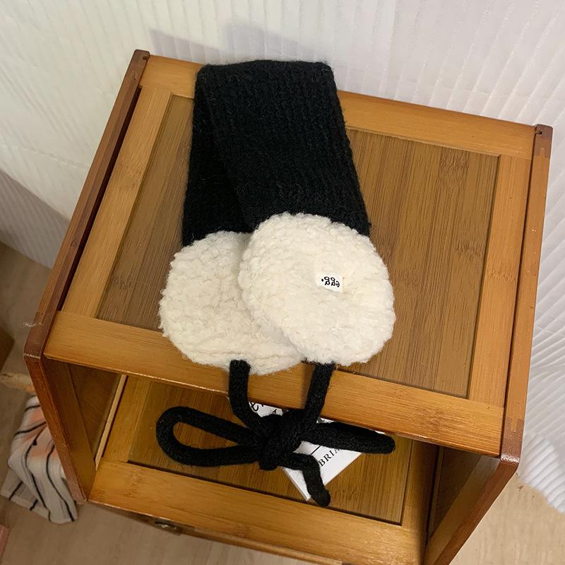Korean Style Lambswool Lace-up Earmuffs - Warm, Versatile Ear Protection for Autumn/Winter Riding