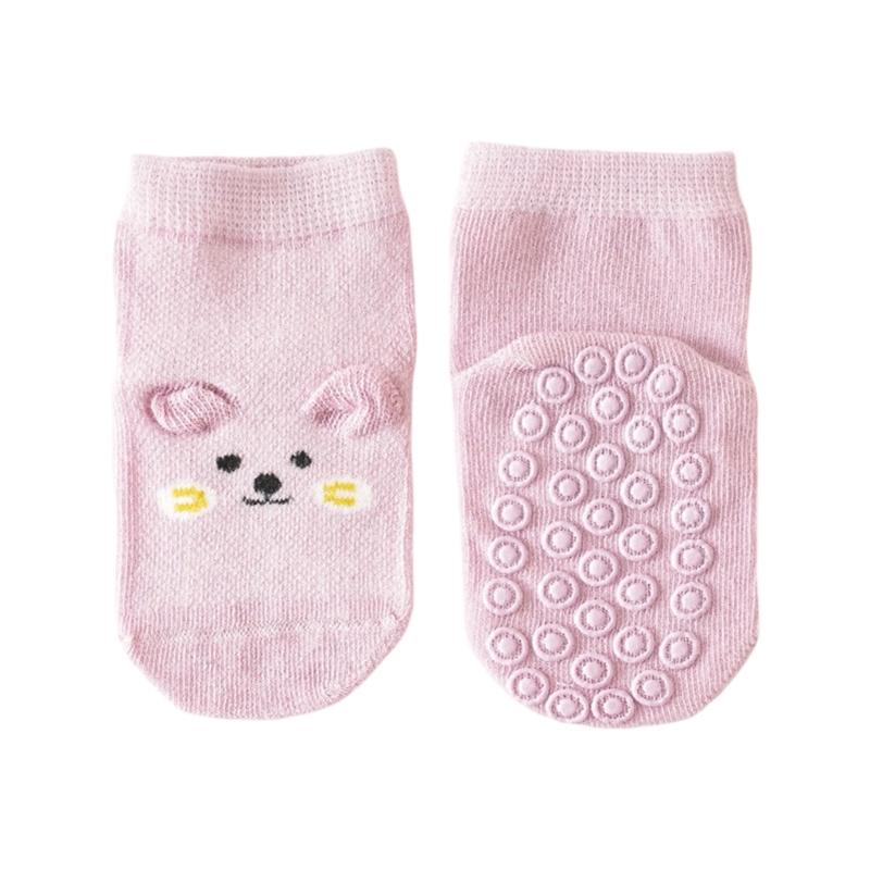 Baumwoll Socken mit Anti-Rutsch-Sohle für Mädchen Jungen Atmungsaktive Knöchelsocken Hohe Elastische Grip Socken Baby Knöchelsocken