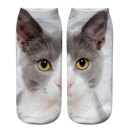 Realistic Cat Face Socks 3D Cat Print Socks Breathable Cute Kitten Socks Funny Xmas Birthday Gifts for Women Men Cat Lovers