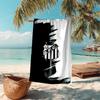 proof beach towel with Santos SFC logo pattern - soft,absorbent,quick-drying,machine washable - perfect for swimming,camping,bathing