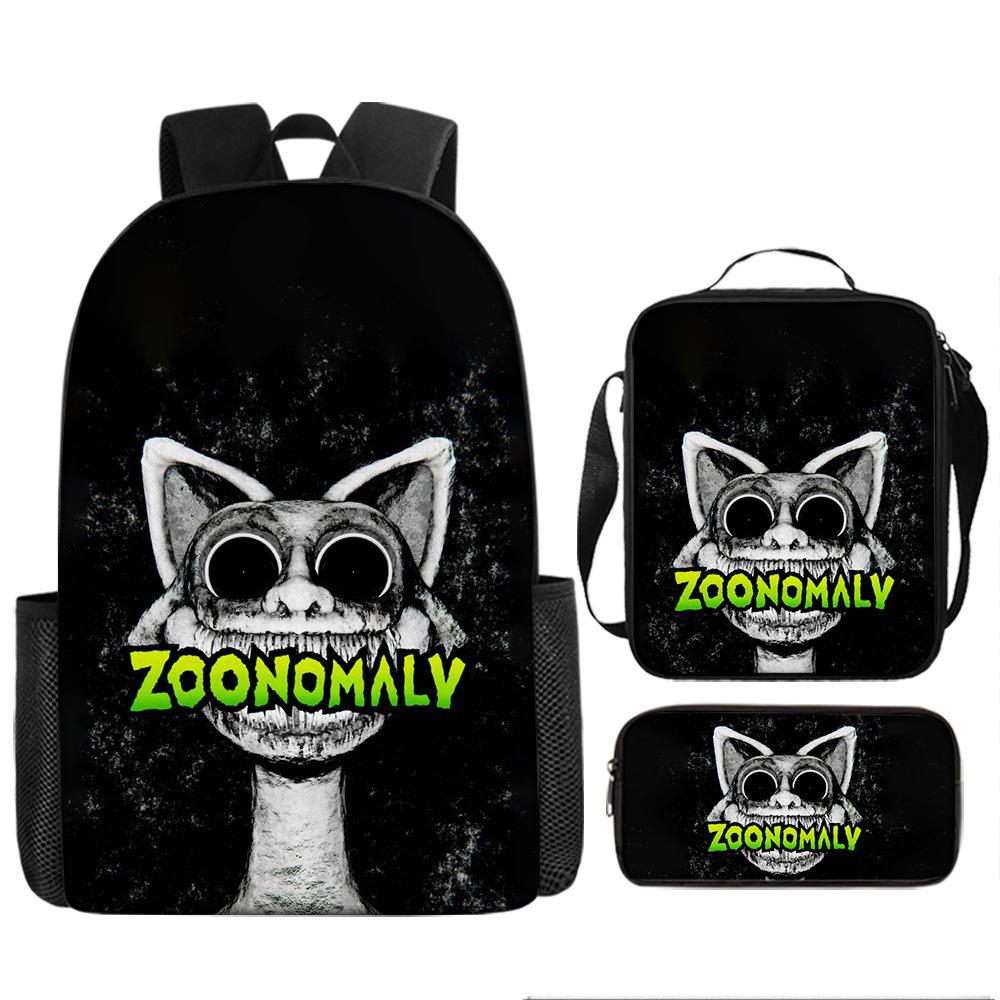 Luxury Popular Funny Novelty zoonomaly 3D Printed 3pcs/Set pupil School Bags Laptop Daypack Backpack Lunch bag Pencil Case