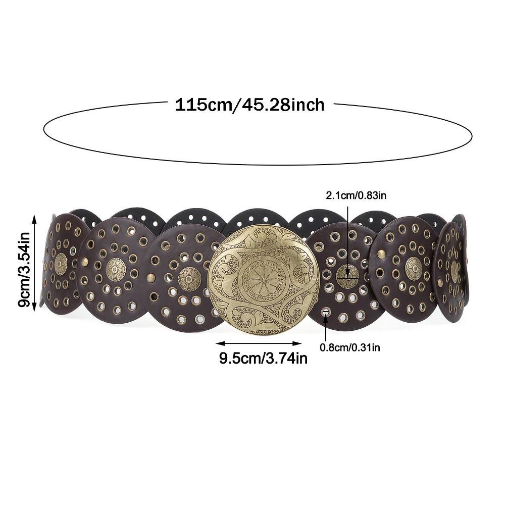 Y2K Disc Belt Western Style Wide Disc Belt Y2K Hollow Disc Belt Hollow Belt  for Women