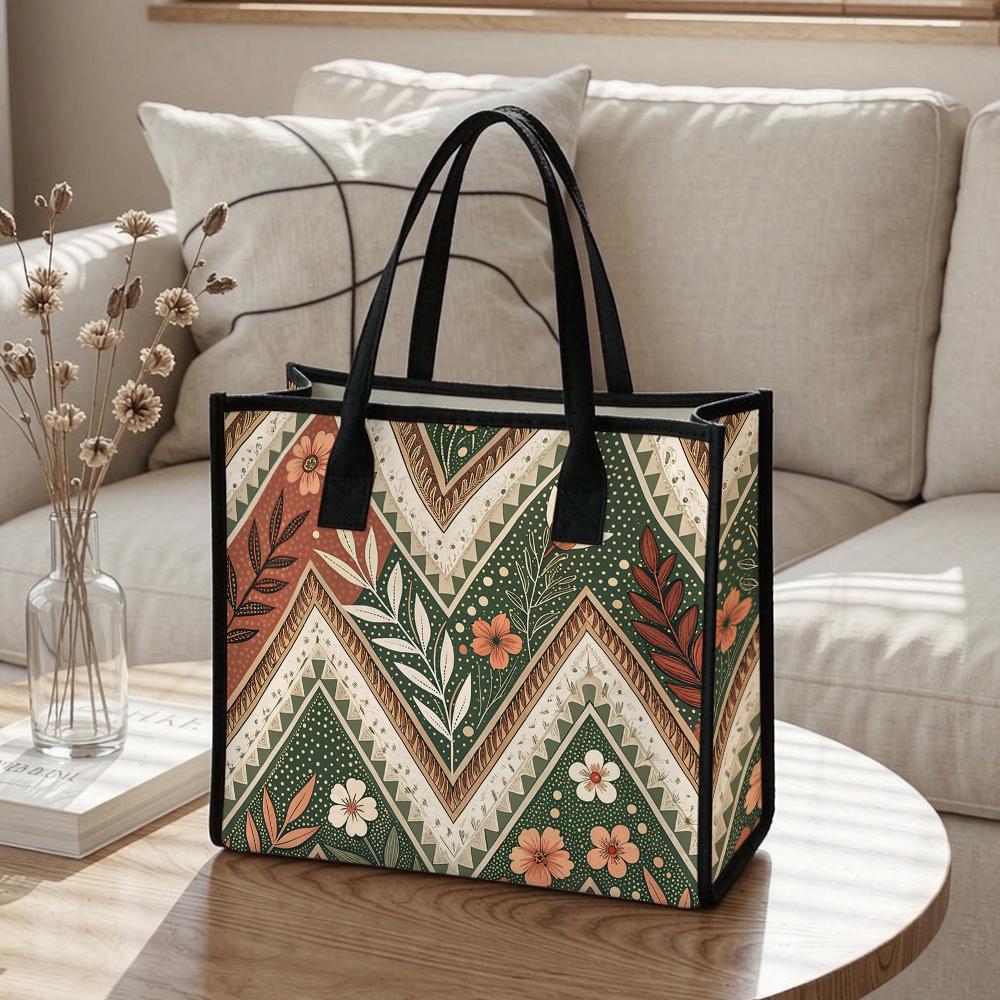 Bohemian Floral Tote Bag for Women Fashion Daily Use Shoulder Bag