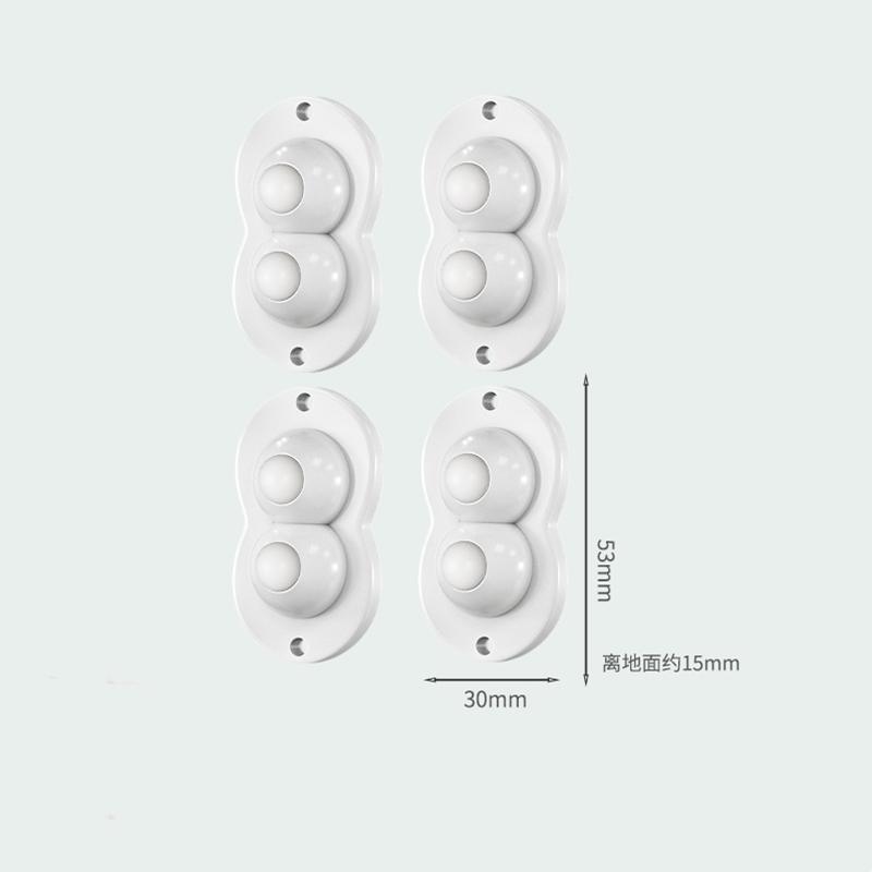 4Pcs Self Adhesive Type Mute Ball Universal Wheel 2/4 Beads Furniture Casters Wheels Stainless Steel Wheel 360° Rotation