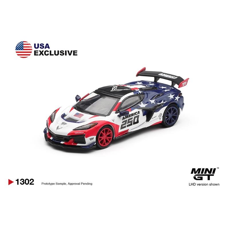MINIGT 1301 1:64 Chevrolet Corvette ZR1 Ford Mustang GTD  America 250 Diecast Car Model