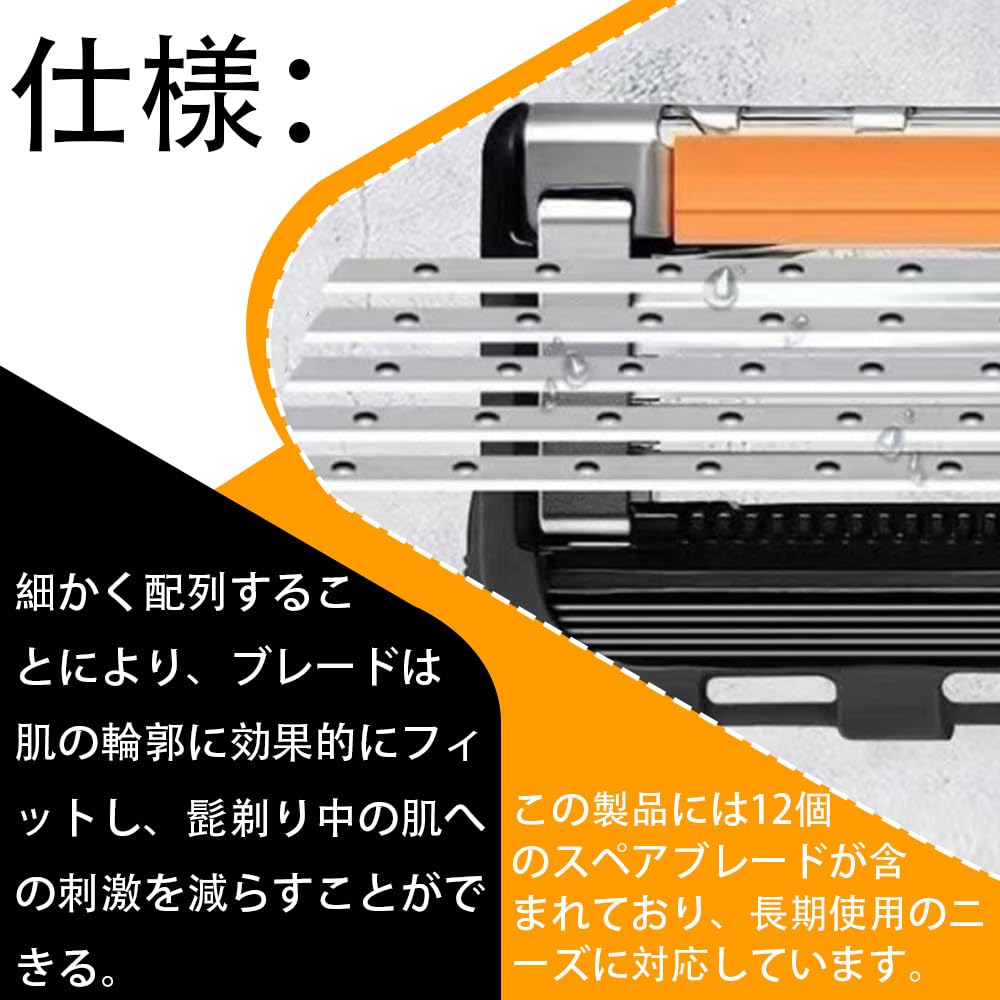 Gillette Compatible Replacement Manual Razor Blades Fusion/ProGlide Blades, 5-Blade (Black, 8-Pack)