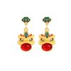 Good Luck Lion Dance Earrings Set Tassel New Year Earrings Trendy Bell Ear Studs  Ear Accessories