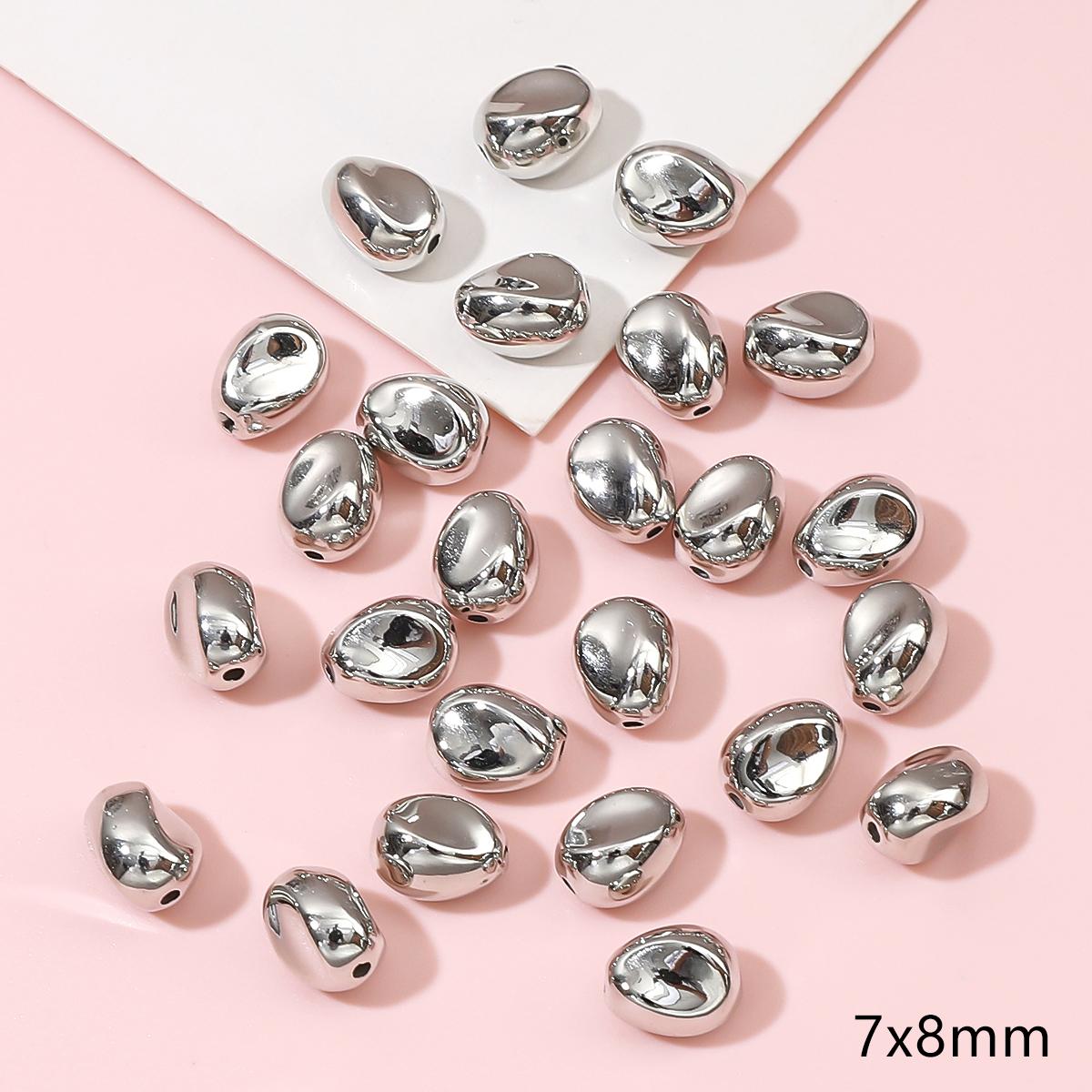 

10/20 шт. Посріблені родовані CCB пластикові вільні просторові намистини Шарм для намиста, браслета, сережок, ювелірних виробів своїми руками. 7x8mm 20pc/bag