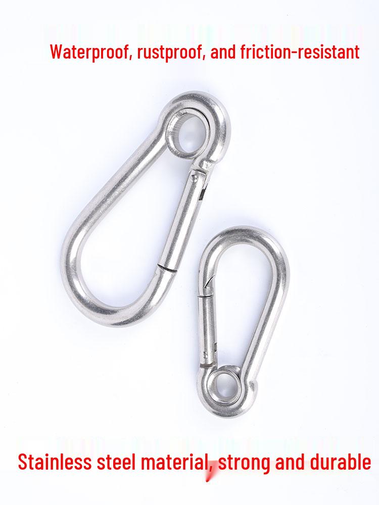 Taihua Xin 304 Stainless Steel Carabiner Spring Hook for Rock Climbing Safety Nut Spring Buckle M6 (1 pc)