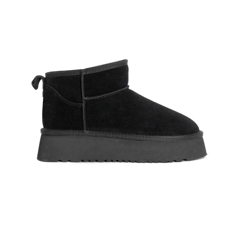 Zhou Dongyu Has the Same Wool Warm Thick-soled Snow Boots for Women's Autumn and Winter 2025 New Short Cotton Shoes and Velvet Short Boots