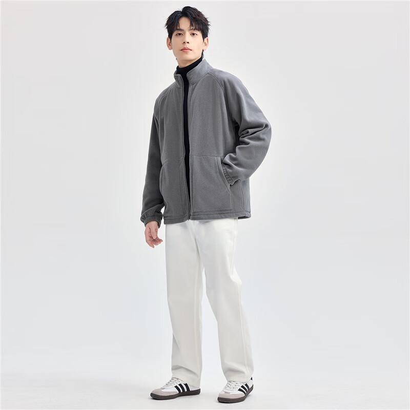 Giordano Men's Stand Collar Fleece Jacket