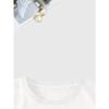 European sizes Women's Floral Print Casual T-Shirt - Short Sleeve Round Neck Summer Top with Lavender Flowers & Green Stems