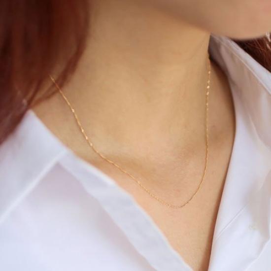 18K Gold Necklace with Screw Standard Size 40cm Chain,