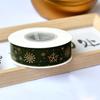 Flocked Velvet Ribbon Festive Gold Foil Printed Ribbon Christmas Velvet Ribbon Classic For Cake Packaging Wedding Event Bow