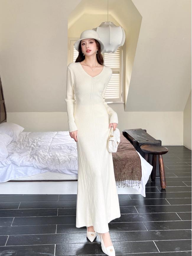 High-Quality Autumn Winter Knit Fishtail Sweater Dress