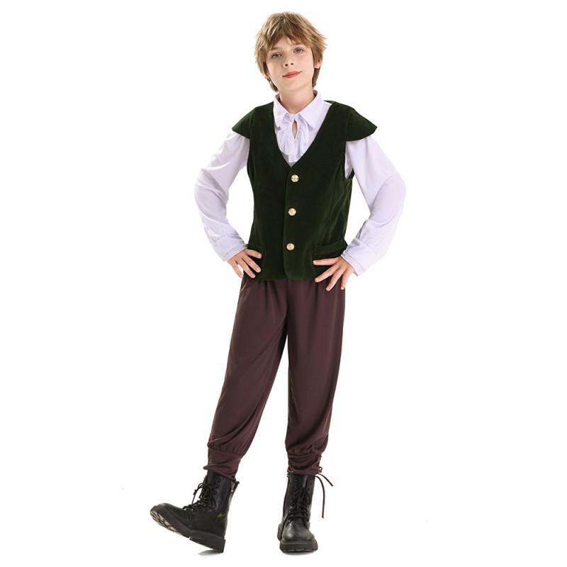 Medieval Renaissance Prince Costume Kids Halloween Party Stage Performance Outfit Set