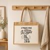 Sac cabas - PLANETEE - J’peux pas je préfère les Lynx - Toile de jute et coton - 21 L (43×33×21 cm) - Illustration au trait noir