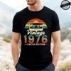Vintage Born In 1976 Retro 50th Birthday Tshirt Unisex Unisex Funny Y2k Clothes Street Fashion Graphic T Shirts 50 Years Old Gifts
