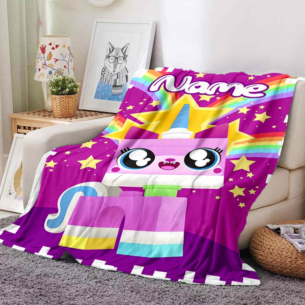 Customiz Name Personality UniKitty Blanket Soft &Warm Sofa Office Bed Travel Lunch Break Blanket, Gift Suitable All Seasons