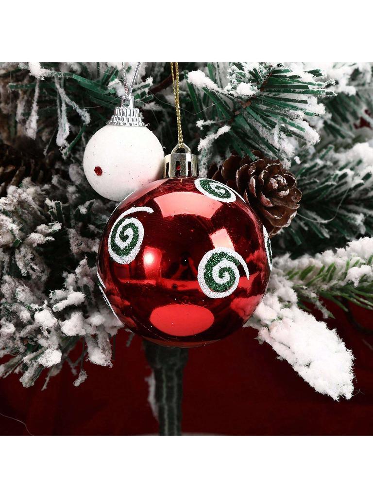 6pcs/Lot 6cm/2.4Inch Christmas Tree Decoration Color Hollow Balls Ornaments Hang Bauble Ball For Home Bar Party Decoration