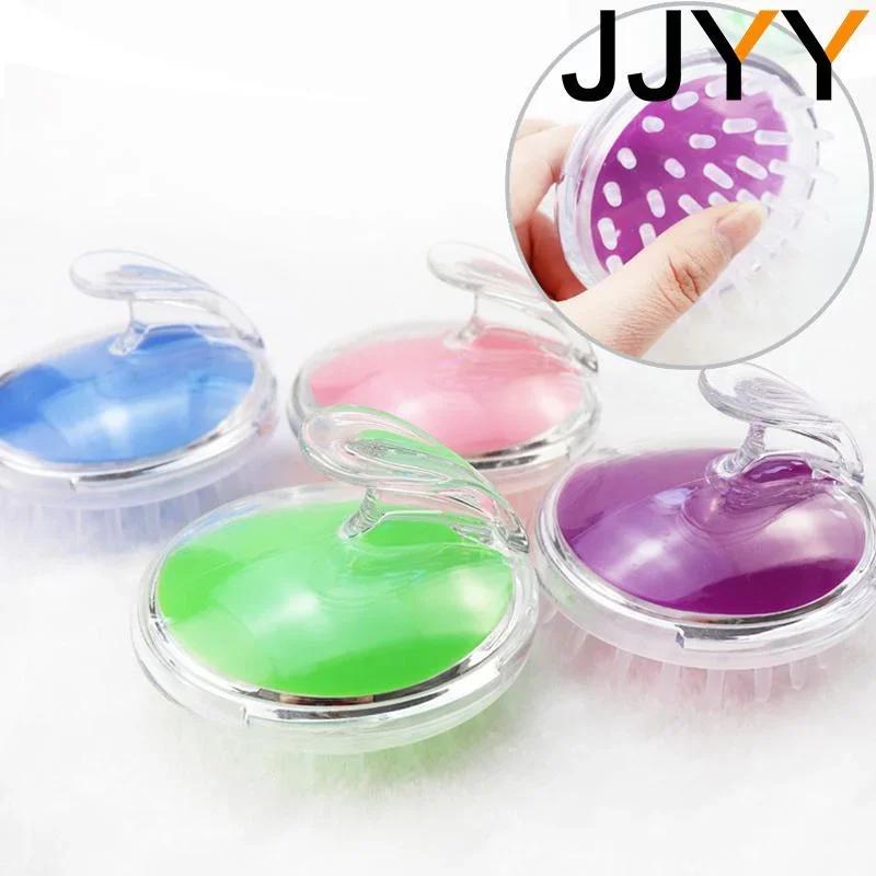 JJYY Portable Silicone Shampoo Brush Handheld Round Soft Scalp Massage Brush Bath Massage Brush Hair Shower Brush Comb