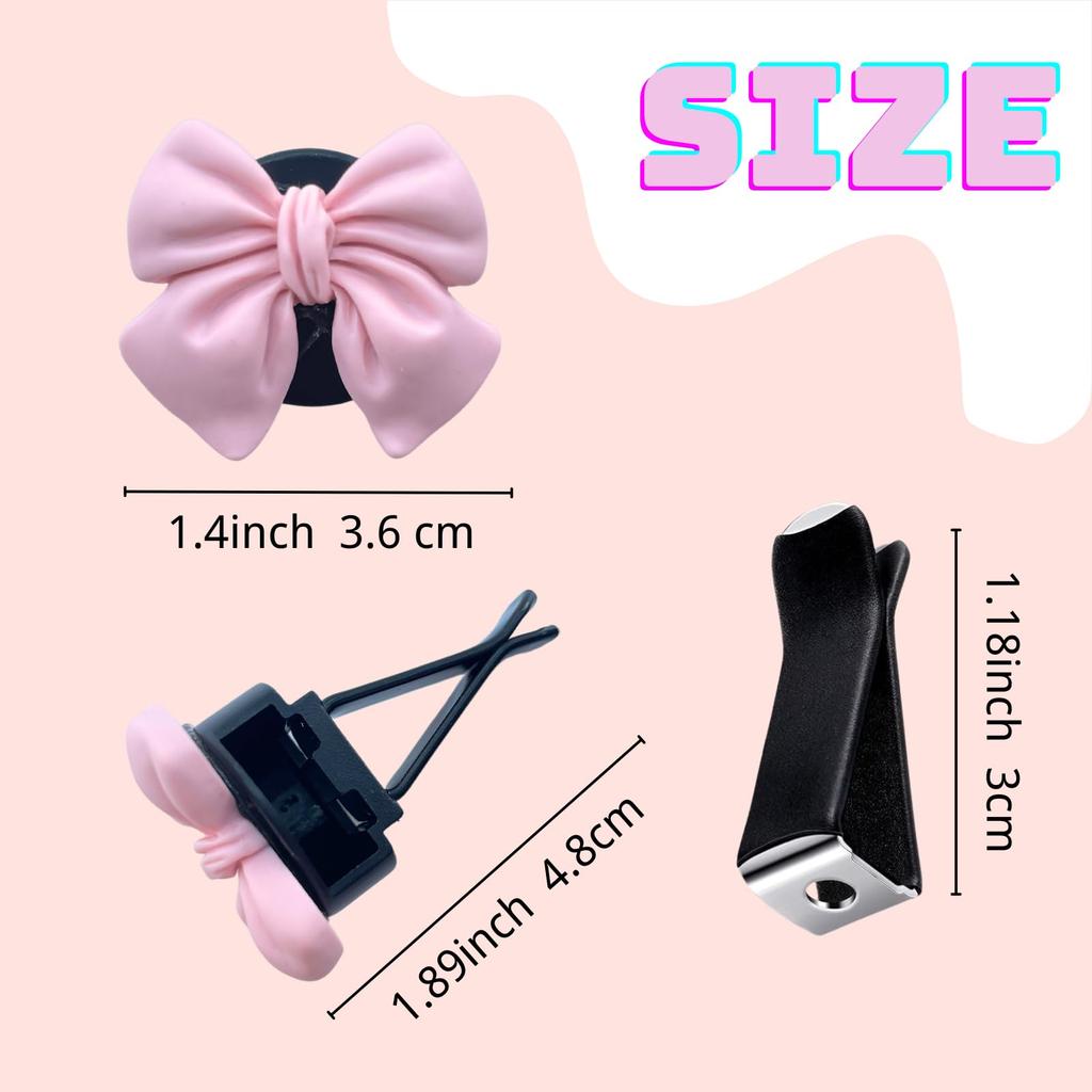 CasaPopz Pink Bow Car Coquette Cute Girly Car Decor Accessories Interior Aesthetic Car Decoration 6 Staff Women Girls