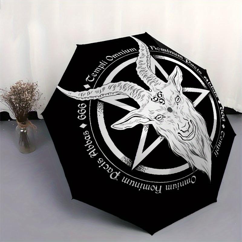 1pc Baphomet Symbol Umbrella with Plastic Handle,Suitable for All Seasons Home Travel Outdoor UmbrellaB1668