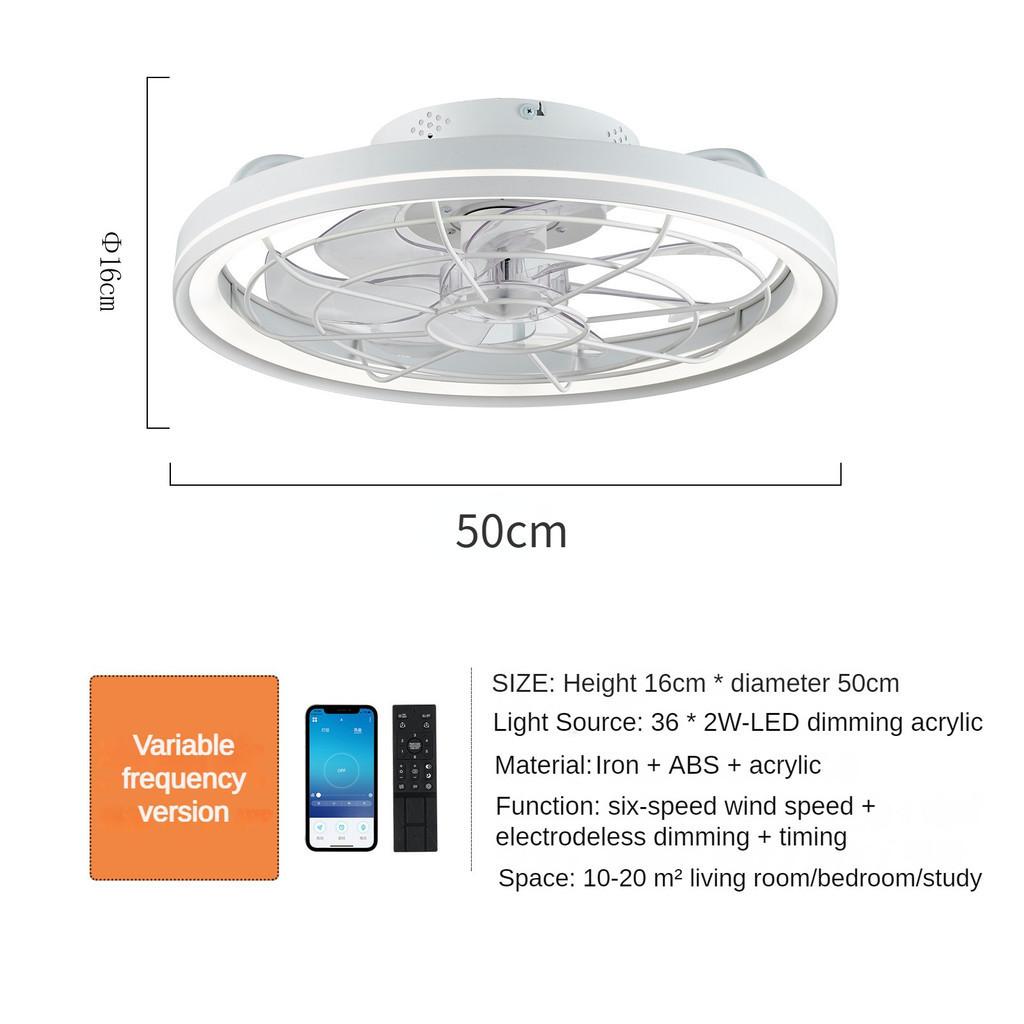 50 * 16cm Household Intelligent Chandelier Fan Electric Fan Light Restaurant LED Modern Simple Ceiling Fan Lamp
