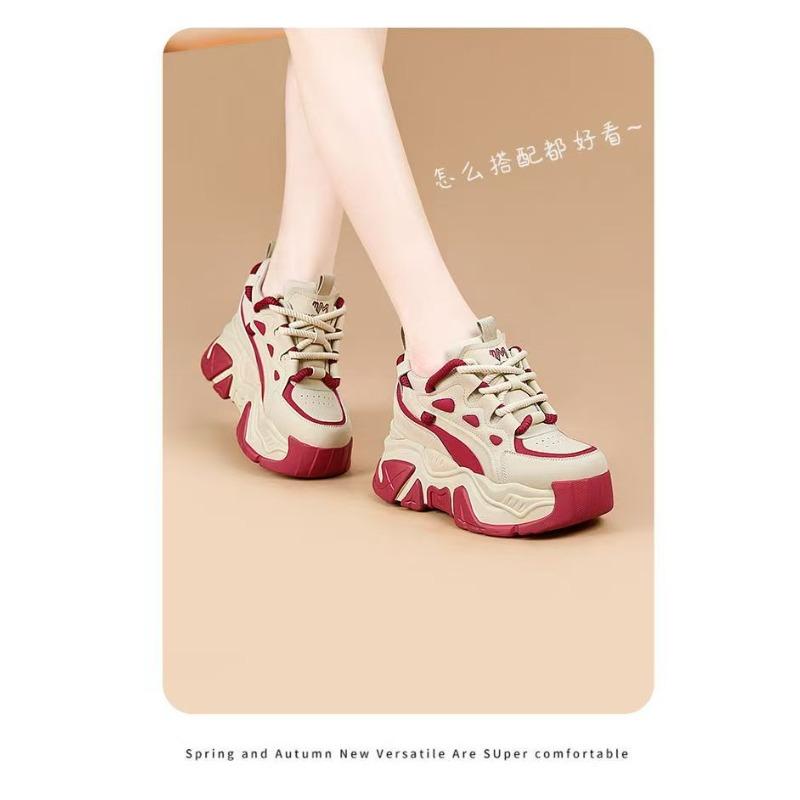 thick-soled women's models, autumn and winter casual sports shoes women's versatile trendy muffin women's shoes