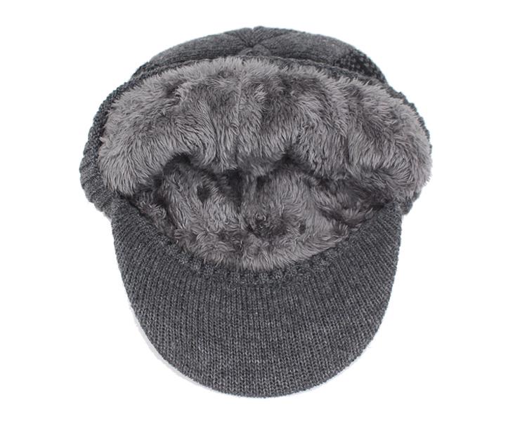 Men Winter Hat Casual Winter Beanie Hat For Men Plush Lining Wool Hat High Quality Warm Knitted Hat