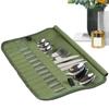 Camping Cutlery Roll Bag Kitchen Cooking Utensil Set Travel Organizer Multi-function Cutlery Pouch Holder Forks Spoons Chopstick