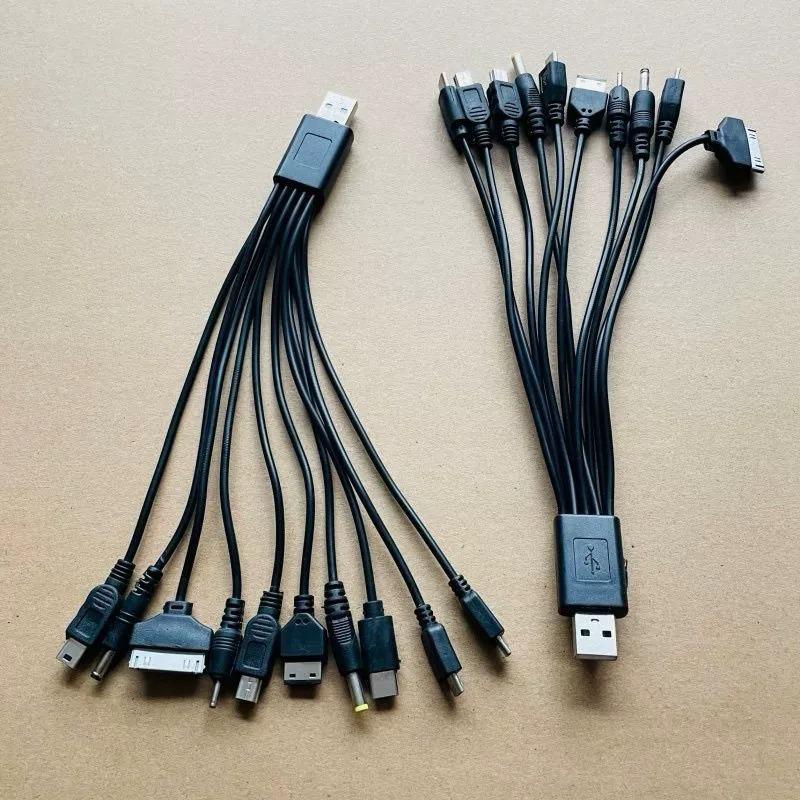 10-in-1 USB Multi-Geräte Ladekabel mit Rundkopf und Typ-C-Kompatibilität