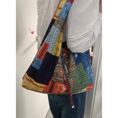 Lässige Canvas-Tasche Koreanischer Lazy-Stil Achseltasche 2025 neu Böhmischer Stil Schultertasche mit großem Fassungsvermögen