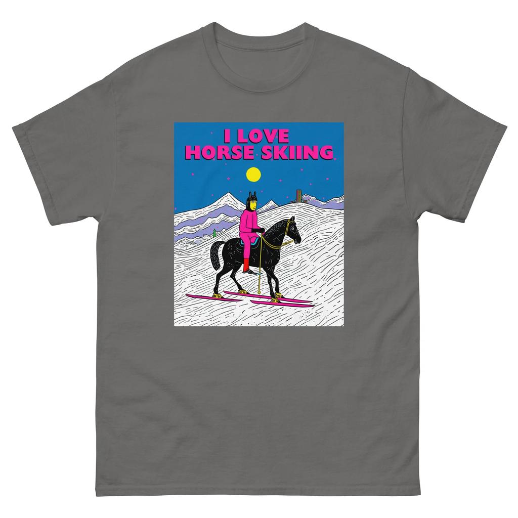 I Love Horse Skiing T-shirt, Funny Horse T-shirt, Skiing, Snowboarding, Snow