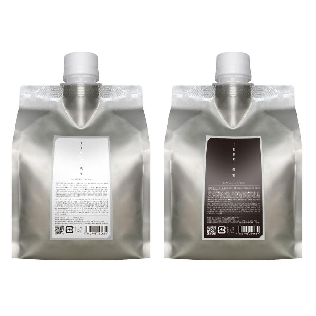 IKUE Ikue Shampoo Treatment White Lily 1000ml Kommerzielle Nutzung Nachfüllset Waschen mit Serum Inhaltsstoffe Beauty Salon Exklusive Haarpflege &