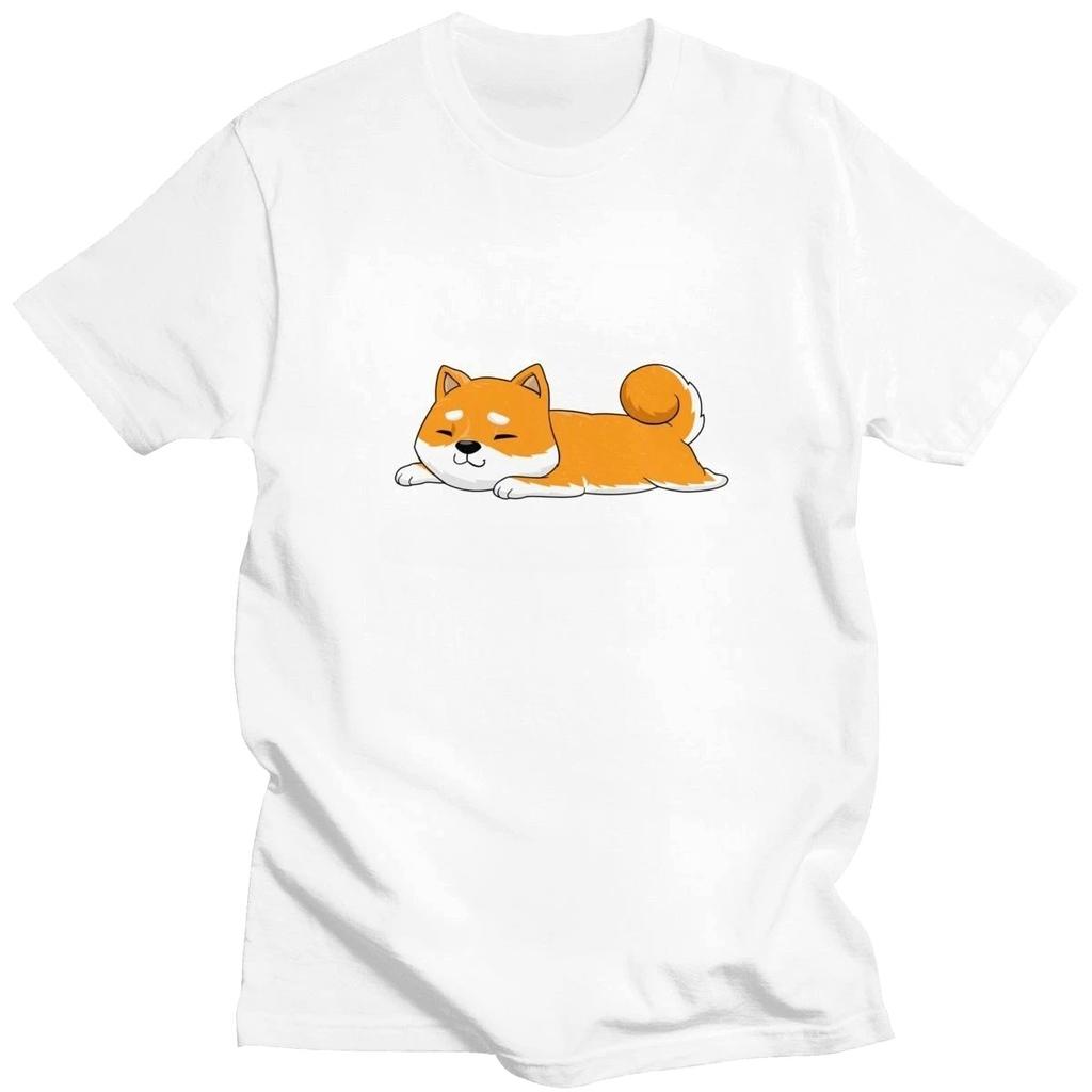 Lady TShirt Fashionable Crew Neck Short Sleeve Dog TShirt Top Cotton Apparel
