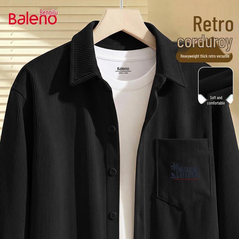 Мужская вельветовая рубашка с длинным рукавом Baleno 3XL