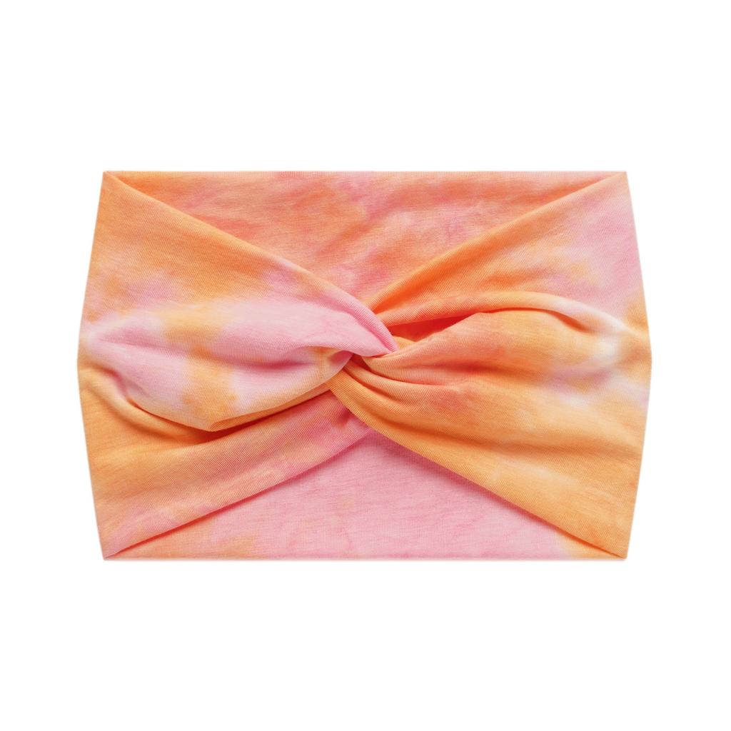 18Cm Print Cross Yoga Sports Headband Knotted Retro Cashew Wide Edge Tie Dye Headband Headscarf