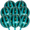 22-Inch 4D Round Striped Aluminum Foil Balloons, Suitable for Birthday Parties, Carnivals, Circus Performances, Various Parties, and Party Decorations
