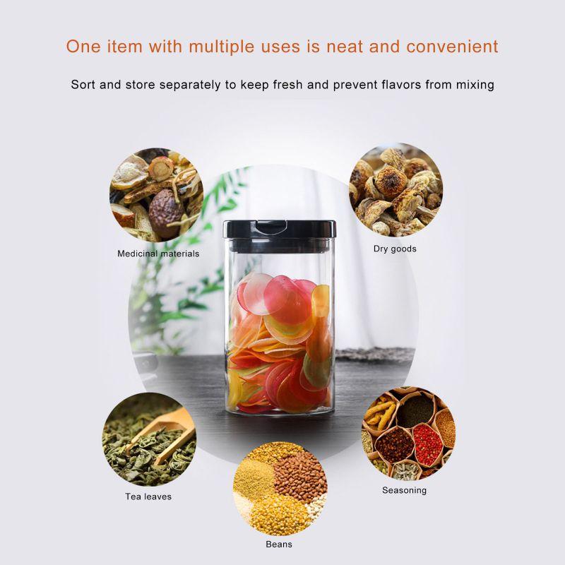 Coffee Bean Storage Can Transparent Glass Sealed Jar Home Nut Container Bottle