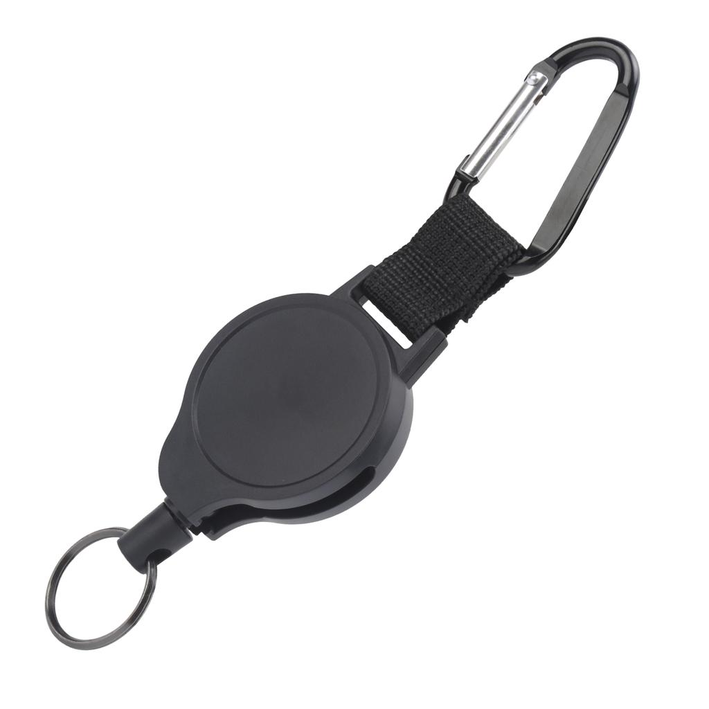 Side Pull Wire Rope AntiLoss High Elastic Ribbon Telescopic Buckle Stainless Steel Keychain