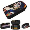 Mexican Catrina Sugar Skull Day Of The Dead Pencil Case for Kids School Pen Box Pencil Bag Stationery Supplies Pen Holder Bag