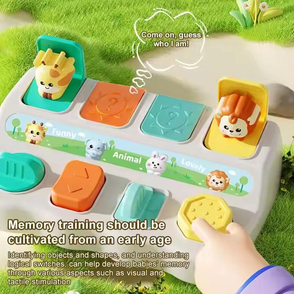 Puzzle Hide and Seek Game Switch Box Pop up Mechanism Box Training Animal Early Education Children's Cognitive Toy