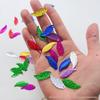 Lentejuelas de PVC con Forma de Hoja 10x30 mm, Accesorios de Alto Brillo Cosidos a Mano
