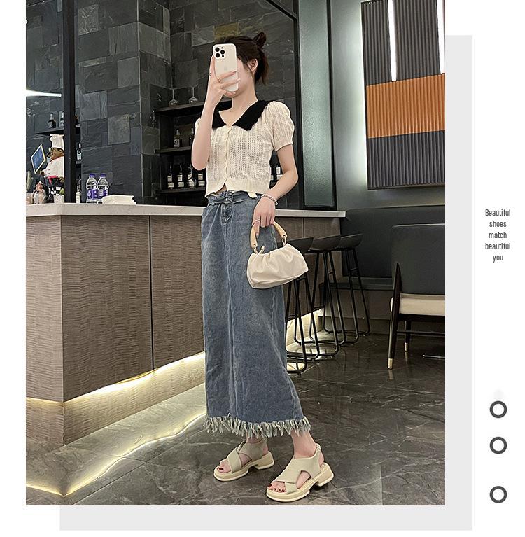 2025 Women's Stylish Thick-Soled Casual Sandals - Simple Solid Color Beach Shoes