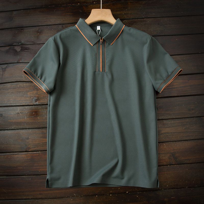 Cool Breathing Moisture Wicking UPF50 + Cool Feeling Sun Protection Summer Men's Casual Breathable Short Sleeve Polo Shirt