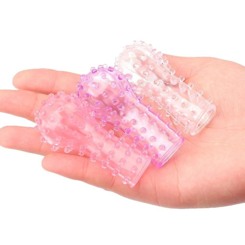 Finger Stimulators Spikes Flexible Textured Sex Toys Clit G-Spot Dotted Sleeve Clenched Masturbation Barbed Unisex